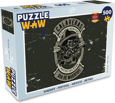 Puzzel Sheriff - Pistool - Mexico - Retro - Legpuzzel - Puzzel 500 stukjes