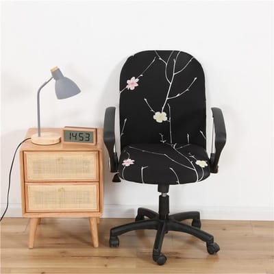 Geometrische Computerstoelhoes Spandex Stretch Bedrukt Kantoorstoelhoes Anti-Vuil Verwijderbaar Wasbaar Fauteuil Zit Sliphoes 1 piece