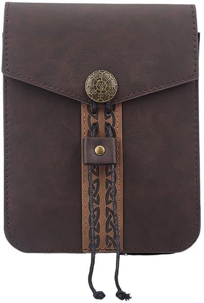 Dailygoods- Heuptas Retro Viking-Stijl - Kunstleer - Antiek Brons - Kokosbruin - Lichtgewicht - Duurzaam Ontwerp - Zijtas