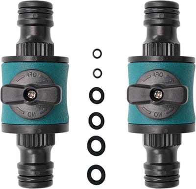 Inline Quick Release Slang Afsluitventiel - Dubbele Mannelijke Connector - Tuinslang Extender Set - Slang Pijp Buis Tap Slanghaspel - 2 stuks