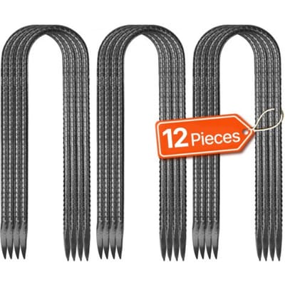 VEVOR grondankers, 254 x 55,88 mm, U-type met 8 mm diameter, gegalvaniseerde tentharingen, grondankers, grondpennen, haringen, voor tenten, luifels, kamperen, trampolines, bloemenstandaards (12 stuks)