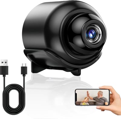 Mini Camera HD - Beveiligingscamera Draadloos - Thuis Bewaken - Bewegingsdetectie Alerts - 1080P Resolutie - Zwart