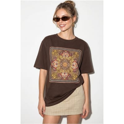 Oversized Ethische Print Katoenen T-Shirt