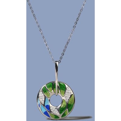 Halsketting Vrouw Emaille Druppel Hanger Europese en N Stijl Glazen Druppel Bloem Sleutelbeen Ketting gray