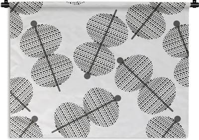Wandkleed - Wanddoek - Lampion - Patronen - Lampen - 60x45 cm - Wandtapijt