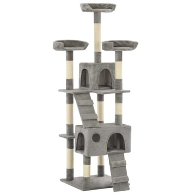 vidaXL - Kattenkrabpaal - met - sisal - krabpalen - 170 - cm - grijs