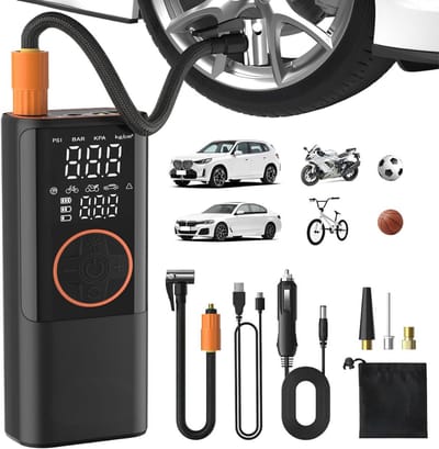 SP® Luchtcompressor - Capaciteit 20L Per Minuut - Compressor Bandenpomp - Elektrische Bandenpomp - Zwart - 7cm x 5cm x 19cm