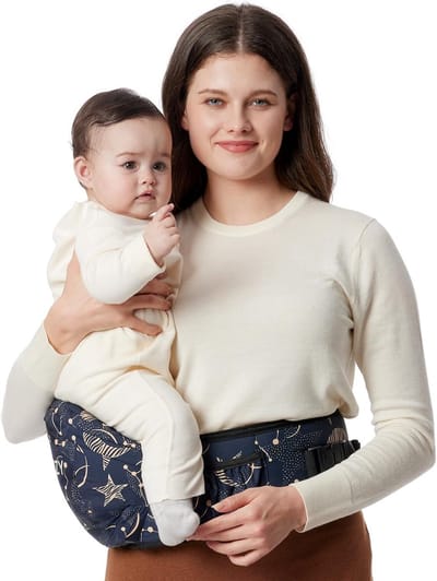 Draagzak Baby Ergonomisch – Heupdrager met Opbergvakken – 4 Draagposities – Verstelbare Heupzitting – Tot 20 kg
