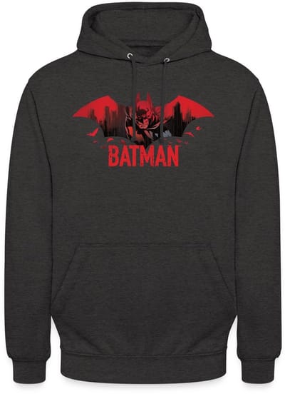 Batman Met Vleermuizen En Rood Batman-Logo Hoodie Unisex