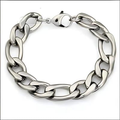 Aramat Jewels | Armbanden | Brede Stalen Figaro Armband | | | |12mm | Staal | Volwassenen | Verkleurd niet