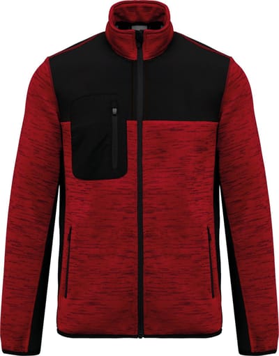 WK. Designed To Work Gerecycled herenjasje in polytricot WK9108 - Red Melange / Black - 3XL