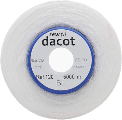 Sterk Polyester Naaigaren met Katoencoating 5000m Wit