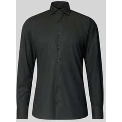 Slim fit zakelijk overhemd van katoenmix met Kentkraag