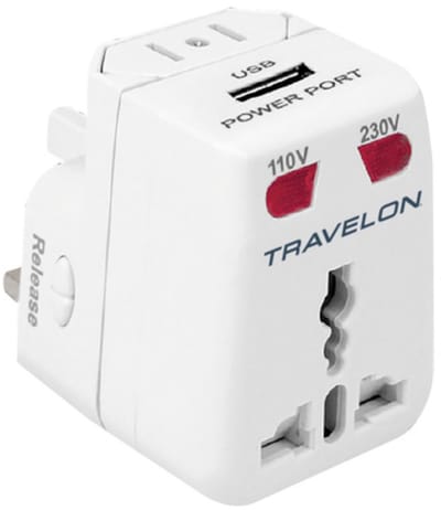 Travelon Wereldstekker met USB-lader