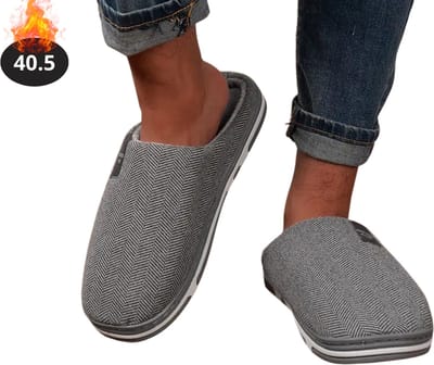 Nivard Warme Pantoffels - Sloffen - Slippers - Dames - Heren - Pluche - Maat 40.5 - Donkergrijs