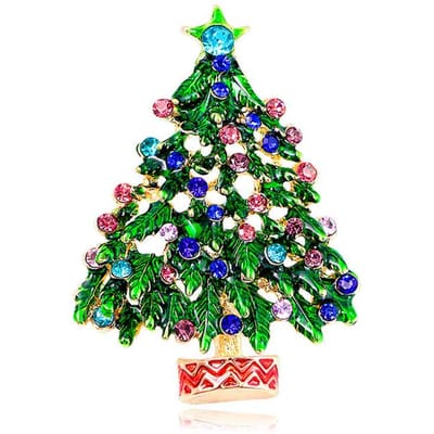 Kerstmis Limited Edition Kerstboom Broche Voor Vrouwen, Veelzijdige Feestdecoratie Accessoires, Prachtige Decoratieve Broche Cadeaus groen