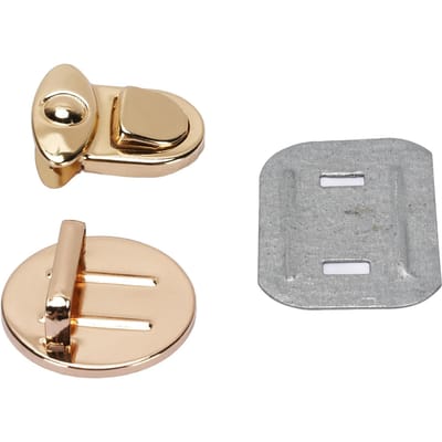 10 Ensembles Fermoir Métal Verrouillage Boucle Tête Large 25mm et Plaque de Base 30x39mm pour Ceinture en Cuir beige