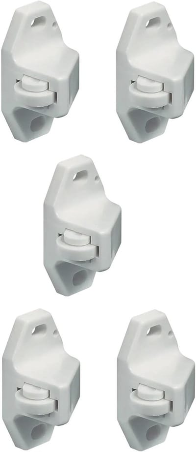 5 x Rolsnapper kunststof deurstopper en meubelsnapper - wit