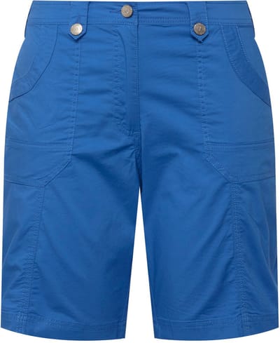 Ulla Popken - Dames - Cargo-bermuda comfortabele tailleband 4-pocket model - Middenblauw - Maat 62