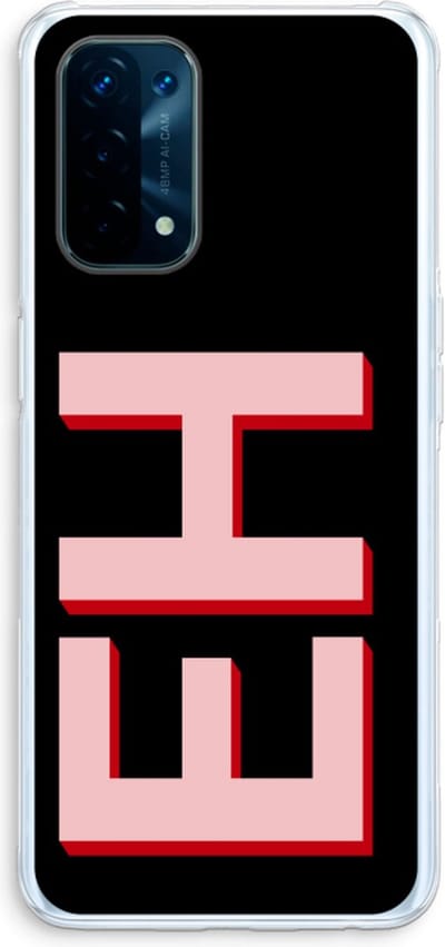 Gepersonaliseerd - Case Company® - Hoesje geschikt voor Oppo A74 5G hoesje - Monogram - Soft Cover Telefoonhoesje - Bescherming aan alle Kanten en Schermrand