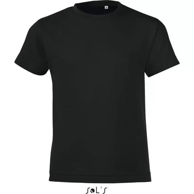 SOL'S Kids´ Round Collar T-Shirt Regent Fit L149K - Deep Black - 2 Jahre (86/94)