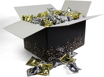 Fortune Cookies - Gelukskoekjes - 250 stuks - Uitdeeldoos - Zilver en Goud mix