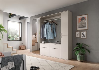 Moderne Garderobecombinatie Kasjmier - Spiegelkast - Ladekast - Hoge Kast - 212 cm