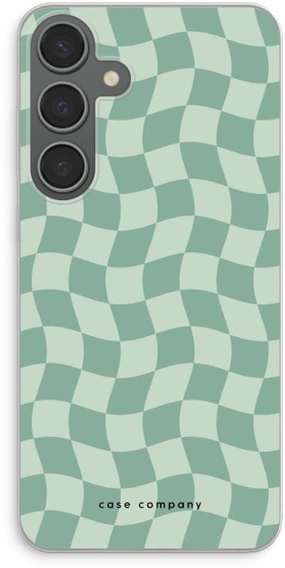 Case Company® - Hoesje geschikt voor Samsung Galaxy S24 Plus hoesje - Grid Groen - Soft Cover Telefoonhoesje - Bescherming aan alle Kanten en Schermrand
