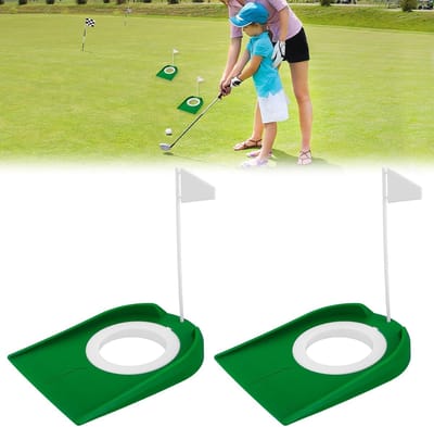 Set van 2 golfputtingbekers met vlag - golfputtingsoefening - trainingshulpmiddelen voor mannen vrouwen binnen buiten thuiskantoor tuin gazon