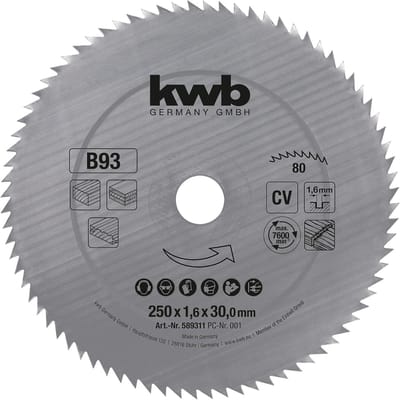 250 x 30 mm Cirkelzaagblad voor fijne nauwkeurige snede - houten panelen - profielhout - zacht hout - Made in Germany