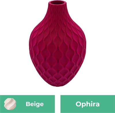 Ophira moderne vaas – Decoratieve vaas - Beige - 3d geprinte vaas – geschikt voor droogbloemen - 20CM