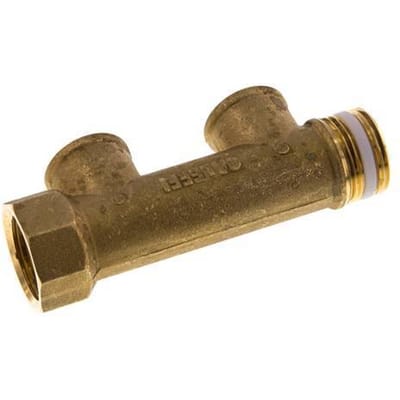 G 3/4'' x 2xG 1/2'' F/M/F Messing Verdeelstang 10 Bar - FLM-FMF-B-034G-012G-2M