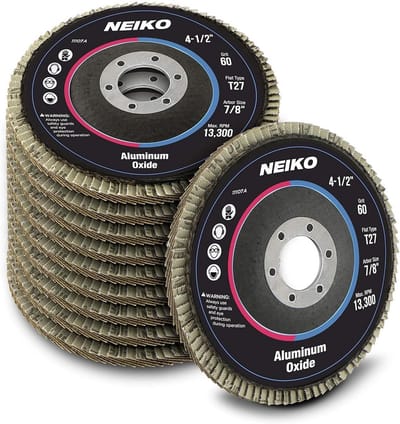 10-pack Aluminium Oxide schuurschijven 4-1/2 voor Haakse Slijper - 60 Grit - Voor Hout & Metaal Schuren