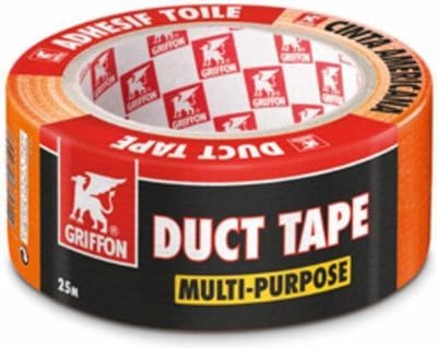 Griffon Duct Tape - Oranje - 48 mm x 25 m - Sterk en Veelzijdig Plakband voor Diverse Toepassingen