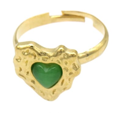 Ring – sieraad – accessoire – RVS – stainless steel – one size - goudkleurig – hartje - liefde - cadeau – geschenk – cadeau – feest – feestdagen – valentijn – cadeau