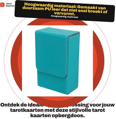 Dailygoods- Tarotkaartenhouder Dubbele Laag - PU Leer - Antislip - Zonne/Maan Ontwerp - Geschikt voor 95+ Kaarten - Elegant en Comfortabel - Kaartenbox