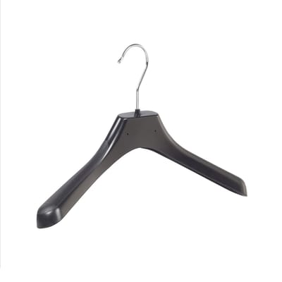 De Kledinghanger Gigant - Mantelhanger - Kostuumhanger - Jassenhanger - Kinderen - LX36 - 50 Stuks - Kunststof - Zwart - Gebogen Model - Schouderverbreding 4,2 cm - 36 cm - Kinderhanger - Kledinghanger - Kleerhanger - LX-Serie (LX36_00/50)