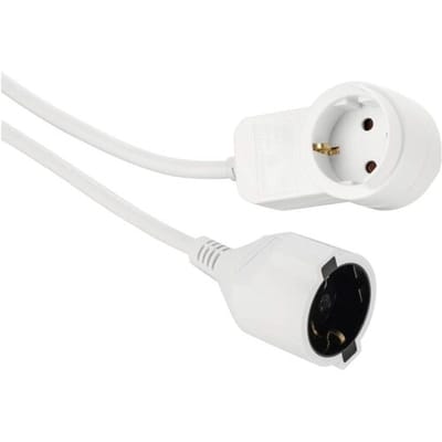 Hama Geaarde Verlengkabel Powerplug Extra Stopcontact 3,0 M Wit