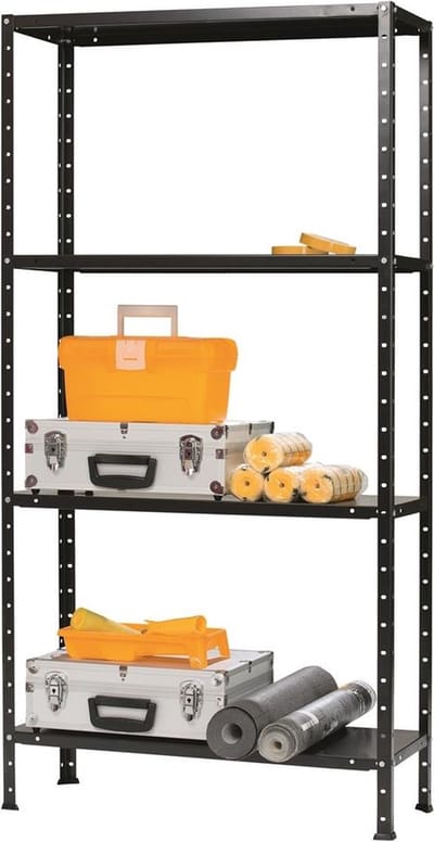 Avasco Opbergrek/ Stellingkast Solid 50 Zwart - 200 kg draagkracht - 145x72,5x30 cm