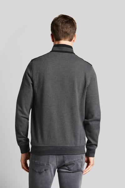 Bugatti Herren Sweattroyer met fijn houndstooth-patroon