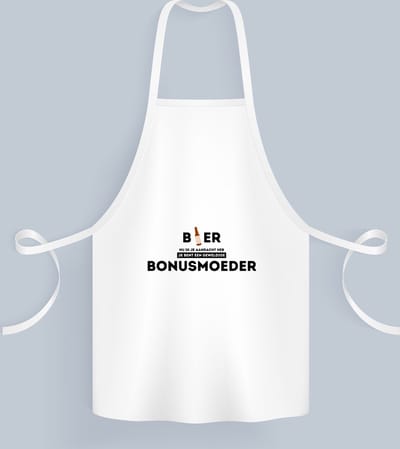 Akyol - bier, nu ik je aandacht heb je bent een geweldige bonusmoeder Keukenschort - Mama - de beste bonusmoeder - moeder cadeautjes - moederdag - verjaardagscadeau - verjaardag - cadeau - geschenk - kado - gift - moeder artikelen - 82 bij 71 cm