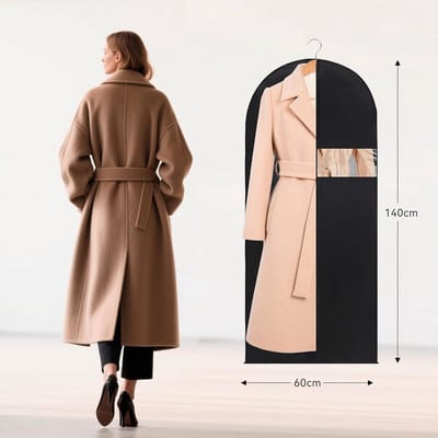 Pakkenhoezen 4-Delig - Kledinghoezen Opbergen - Kleding Beschermen - Ademend Materiaal - 60x140cm - Zwart