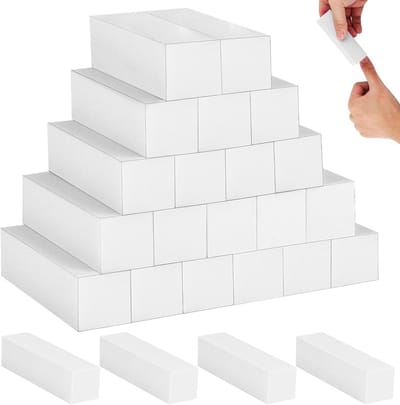 24 Stuks Nagelbuffer 120 Grain voor Gel Nagels, Polijstblok voor Nagels, Vijl voor Vormen en Verfijnen van Fingernagels, 9.5 x 2.5 x 2.5 cm, Perfect voor Professioneel en Thuisgebruik