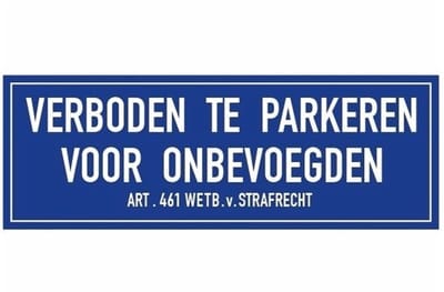 Verboden te parkeren voor onbevoegden sticker - 3x - 20 x 7 cm - parkeerverbod stickers - blauw