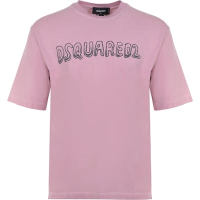 Dsquared2 Best Fade Loose Fit Cartoon Logo T-shirt Dusty Antic Rose