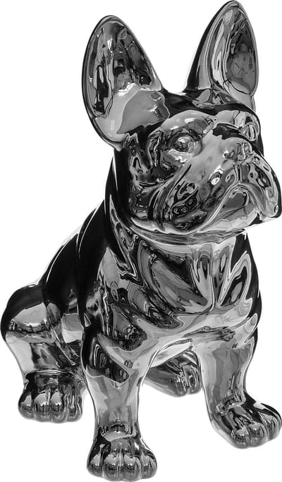 Atmosphera Bulldog beeld zilver - Decoratie - Sierbeeld - H22 cm