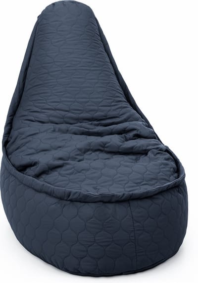 Drop & Sit - compacte zitzak/stoel - tijdloos gewatteerd nylon - Noa JR - donkerblauw - 55 x 75 - 100 Liter - comfort & stijl