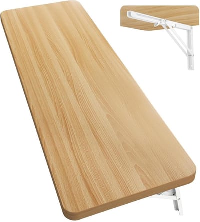 Opvouwbare Eettafel - Wandtafel Klapbaar - Ruimtebesparend Werken - Sterk Draagvermogen - 100 x 40 cm - Licht Walnoot