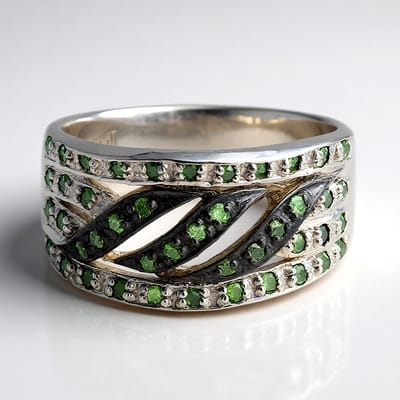 Cavill - Elegante Dames Ring - 925 Sterling Zilver met Platina Plating - 44 Fancy Rond Briljant Diamanten 0,455 Ct Pavé Ring
