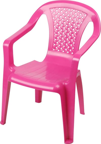 Sunnydays Kinderstoel - roze - kunststof - buiten/binnen - L37 x B35 x H52 cm - tuinstoelen
